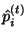 $\hat{p}_i^{(t)}$